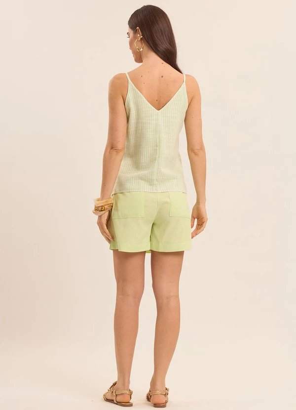 Doce Trama - Blusa de Manga Curta em Tricot Flamê Verde 4