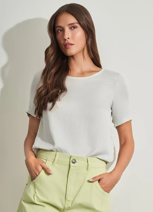 Sofie - Blusa de Manga Curta em Viscose Branco - SOFIE