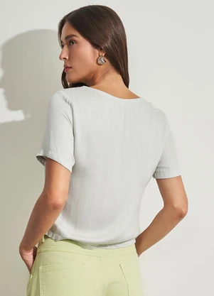 Sofie - Blusa de Manga Curta em Viscose Branco - SOFIE