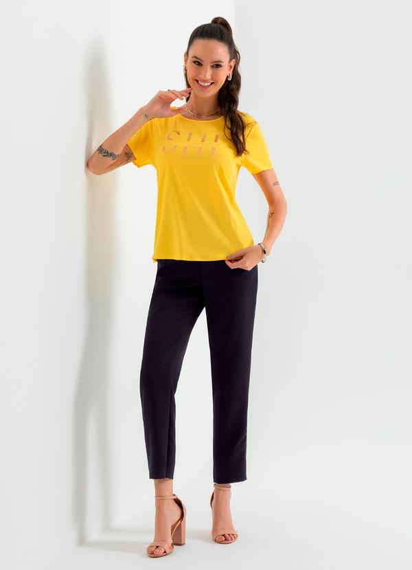 Cativa - Blusa de Manga Curta Estampada Amarelo 2