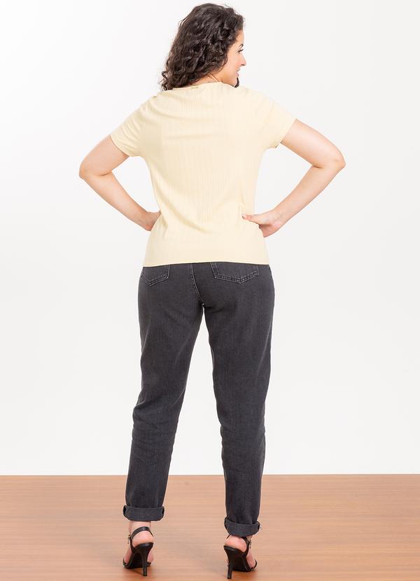 Cativa - Blusa de Manga Curta Estampada Feminina Bege 4