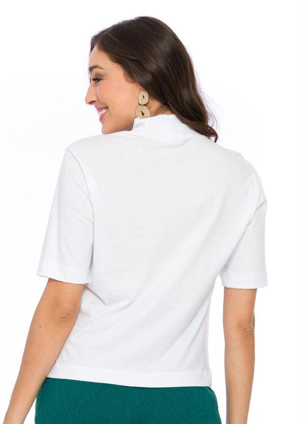 Doce Trama - Blusa de Manga Curta Meia Malha Branco 2