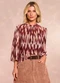 Doce Trama - Blusa de Mangas 3/4 em Tule Estampado - variação: Estampado