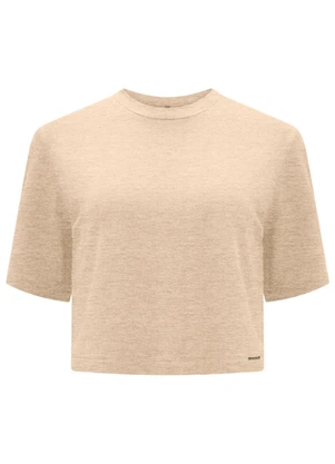 Lunender - Blusa de Mangas Curtas Básica em Malha Mescla - LUNENDER