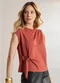 Lunender - Blusa de Mangas Curtas com Argola Laranja - variação: Laranja