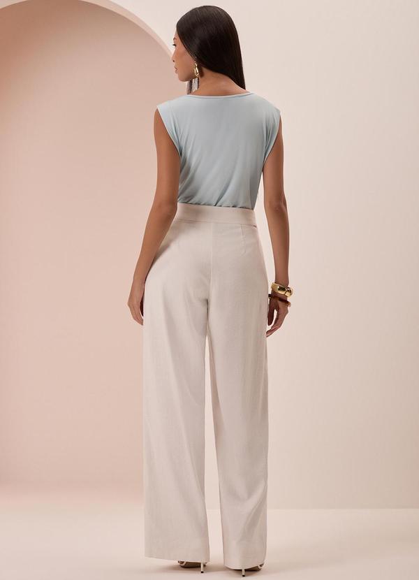 Lunender - Blusa de Mangas Curtas com Decote Degagê Azul 4