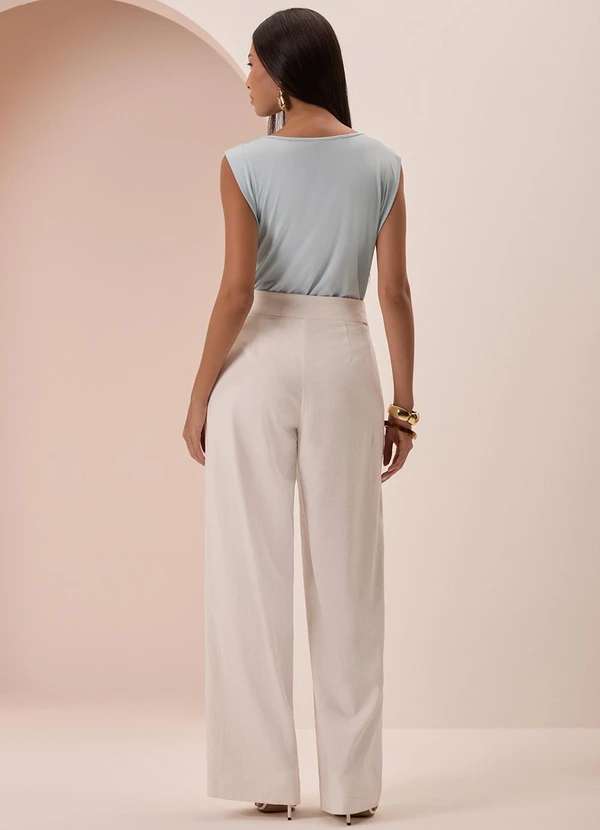 Lunender - Blusa de Mangas Curtas com Decote Degagê Azul 4