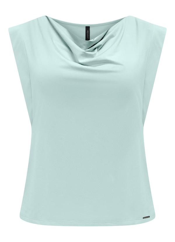 Lunender - Blusa de Mangas Curtas com Decote Degagê Azul 6