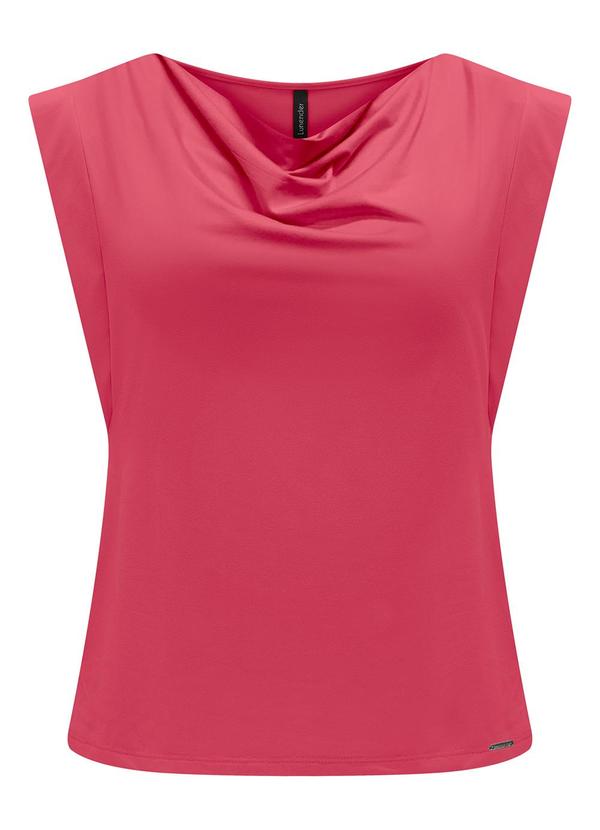 Lunender - Blusa de Mangas Curtas com Decote Degagê Rosa 1