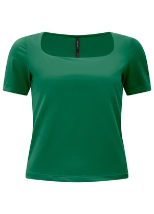 Lunender - Blusa de Mangas Curtas com Decote Quadrado Verde - LUNENDER