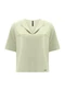 Lunender - Blusa Manga Curta com Gola em Malha Off White - variação: Verde