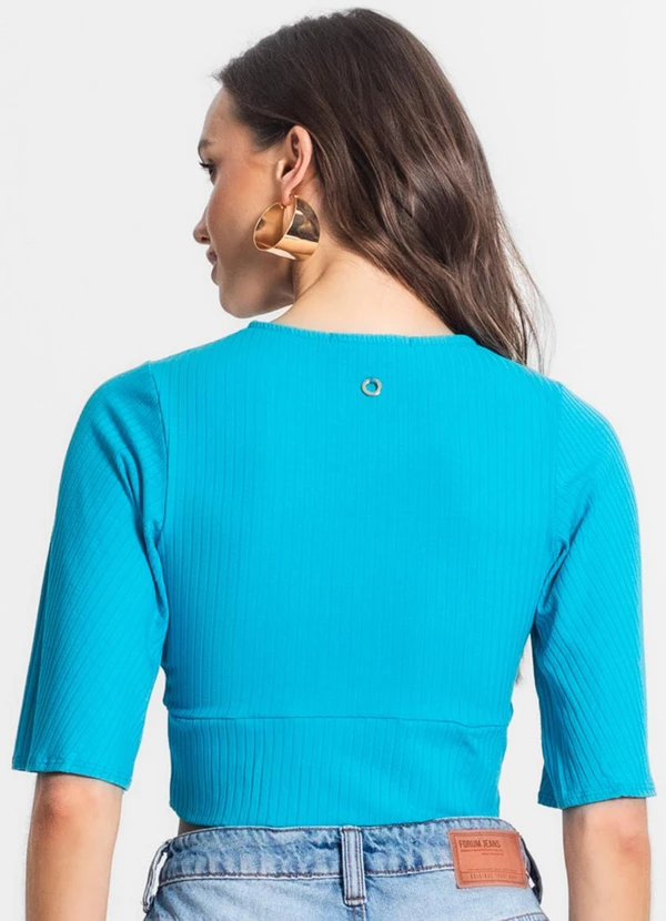 Endless - Blusa de Ribana Canelada Feminina Azul 2