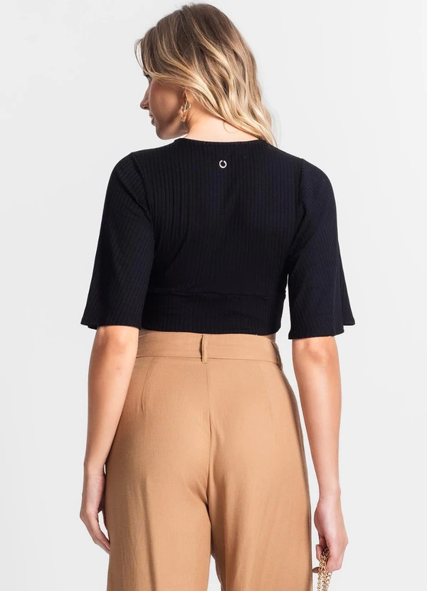 Endless - Blusa de Ribana Canelada Feminina Preto 4