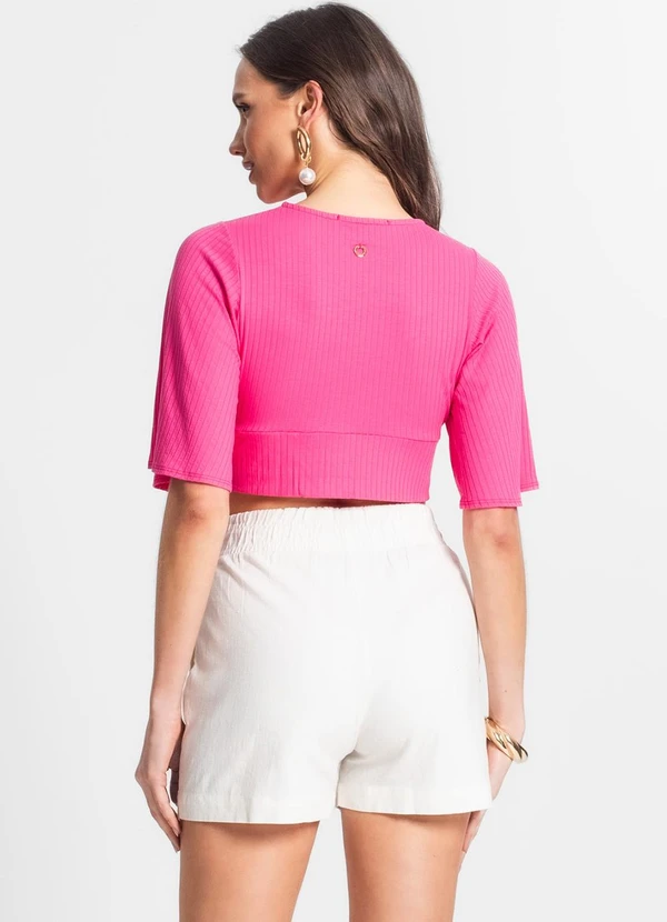 Endless - Blusa de Ribana Canelada Feminina Rosa 4