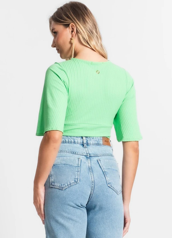 Endless - Blusa de Ribana Canelada Feminina Verde 4