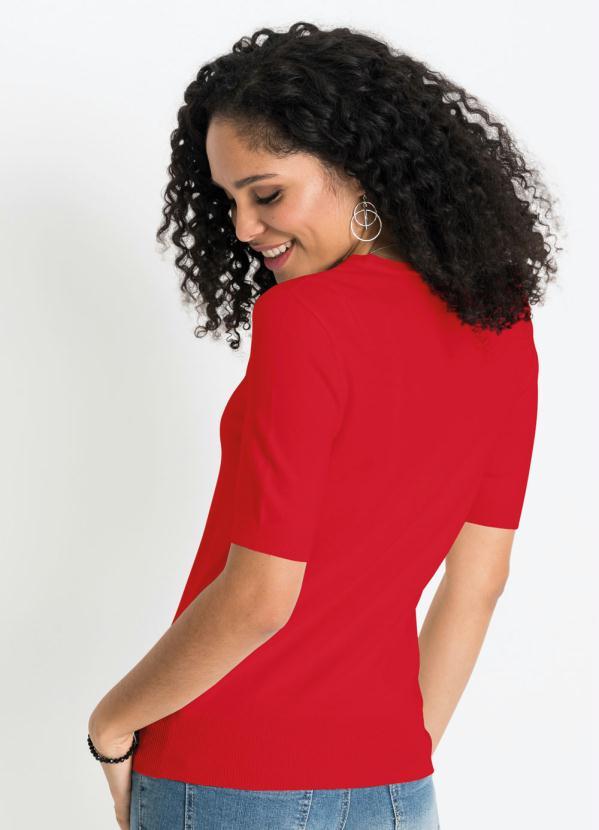 Outlet - Blusa de Tricô Básica Vermelha 2
