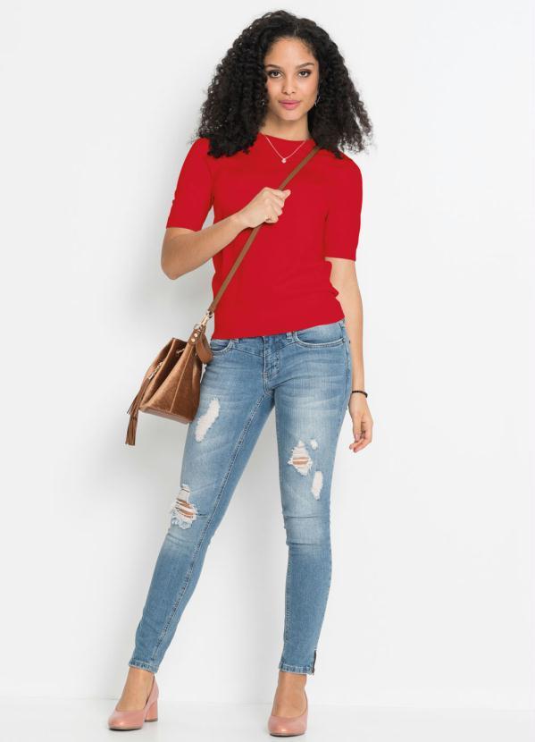 Outlet - Blusa de Tricô Básica Vermelha 3