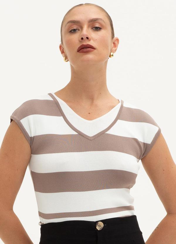 Principessa - Blusa de Tricot Listrada Fendi e Off White Samy