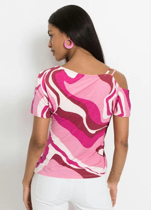 bonprix - Blusa de um Ombro Só Rosa 3