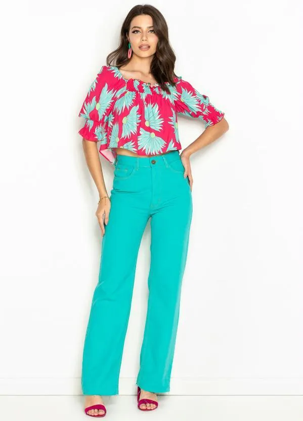 Maria Filó - Blusa de Viscose Estampa Carmen Rosa 3