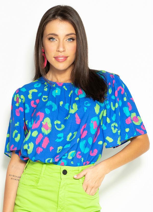 Colcci Blusa de Viscose Estampada Azul