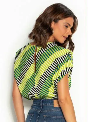 Colcci - Blusa de Viscose Estampada Verde - COLCCI