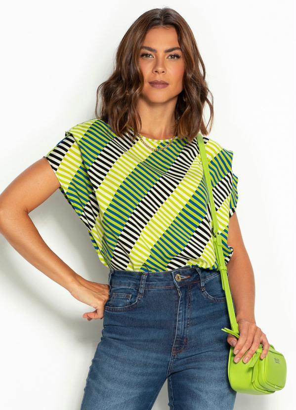 Colcci - Blusa de Viscose Estampada Verde