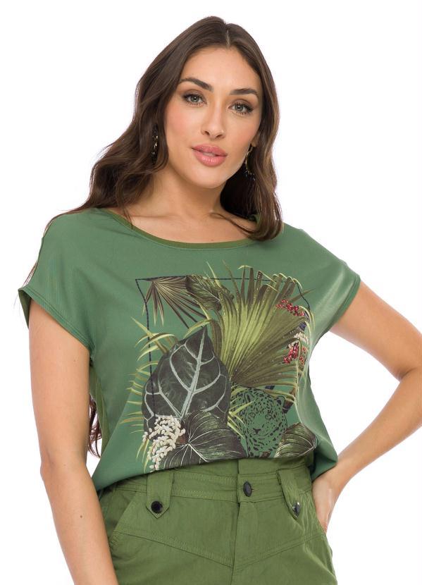 Doce Trama - Blusa de Viscose Verde 