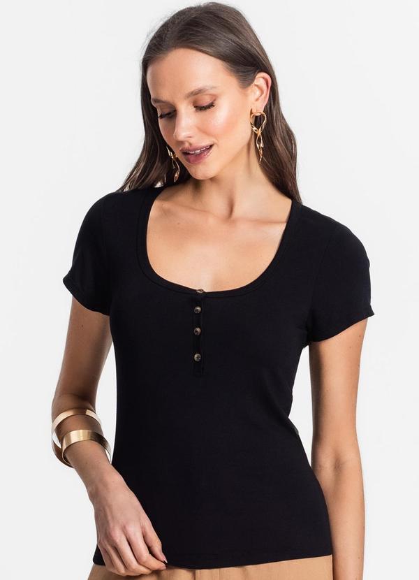 Endless - Blusa de Viscotorcion Basica Preto