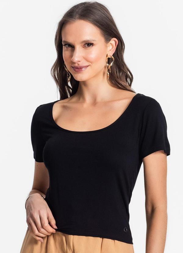Endless - Blusa de Viscotorcion Decote Preto