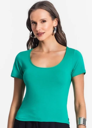 Endless - Blusa de Viscotorcion Decote Verde - ENDLESS