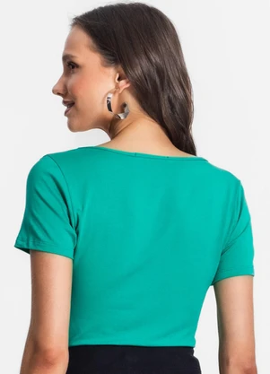 Endless - Blusa de Viscotorcion Decote Verde - ENDLESS