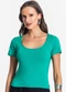 Endless - Blusa de Viscotorcion Decote Vermelho - variação: Verde