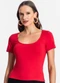 Endless - Blusa de Viscotorcion Decote Vermelho - variação: Vermelho