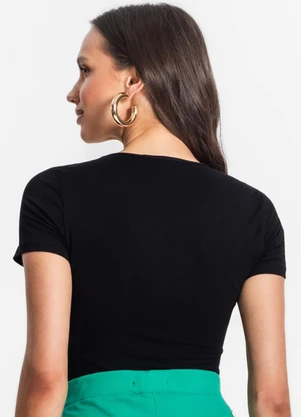 Endless - Blusa de Viscotorcion Feminina Preto - ENDLESS