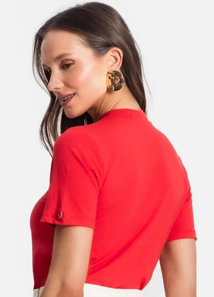 Endless - Blusa de Viscotorcion Feminina Vermelho - ENDLESS