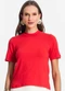 Endless - Blusa de Viscotorcion Feminina Bege - variação: Vermelho