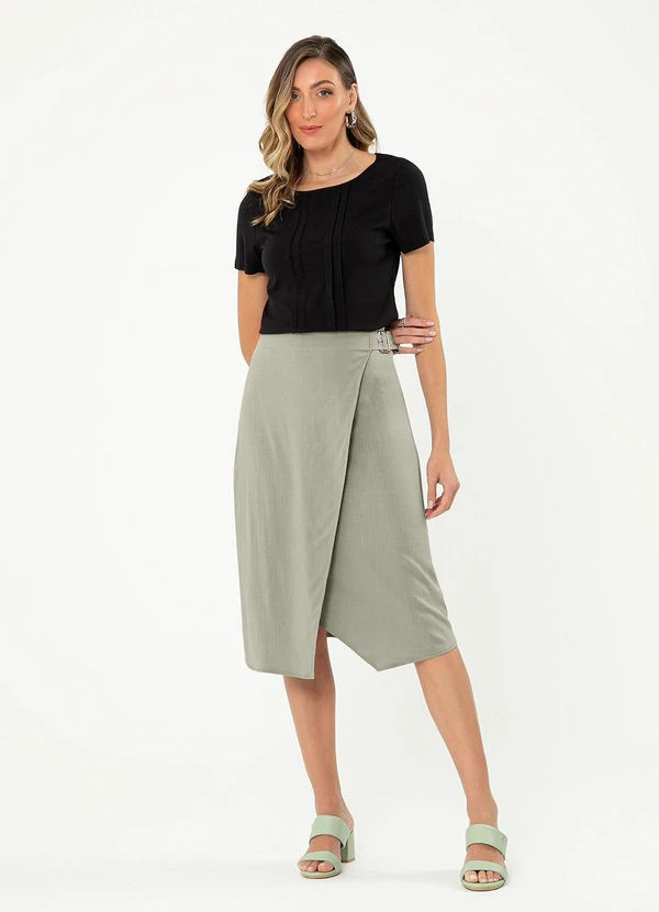 Cativa - Blusa Decote Canoa em Viscose Preto 4