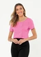 Cativa - Blusa Decote Canoa em Viscose Rosa - variação: Rosa