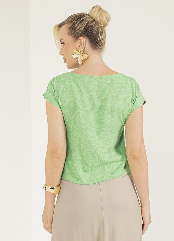 Gris - Blusa Decote Canoa em Viscose Verde Claro 2