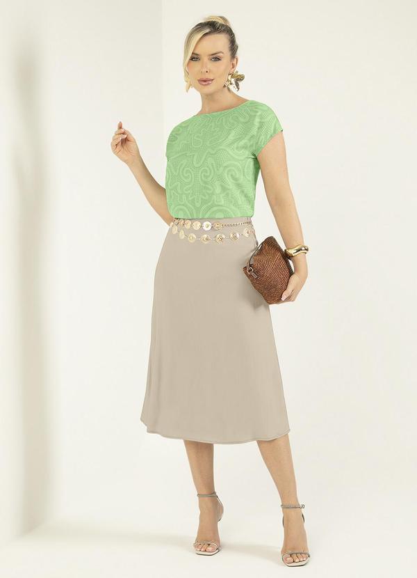 Gris - Blusa Decote Canoa em Viscose Verde Claro 3