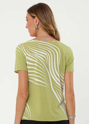 Cativa - Blusa Decote Canoa em Viscose Verde - CATIVA