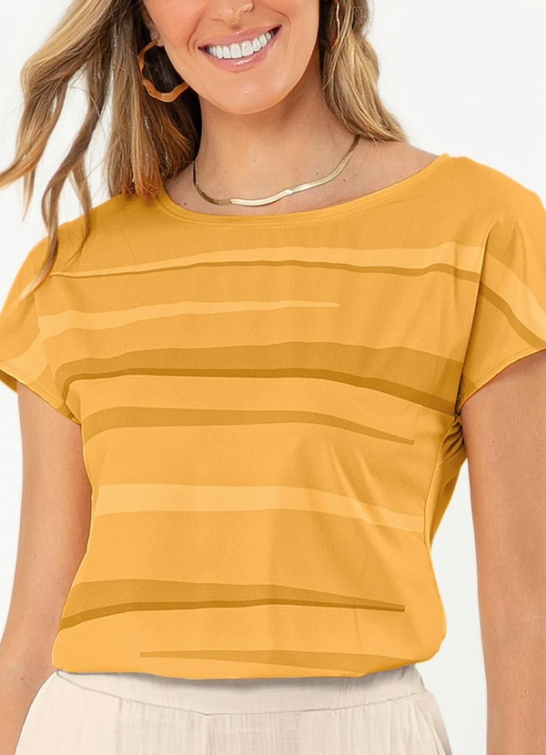 Cativa - Blusa Decote Canoa Misturinha Laranja 3