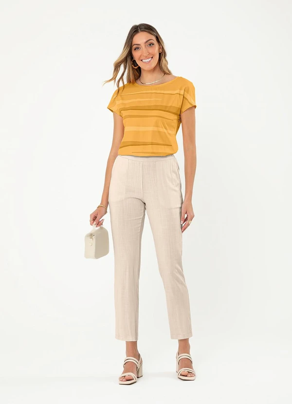 Cativa - Blusa Decote Canoa Misturinha Laranja 4