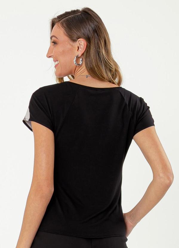 Cativa - Blusa Decote Canoa Misturinha Preto 2