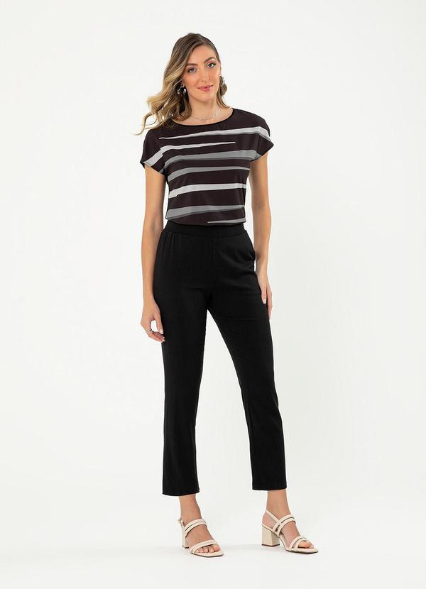 Cativa - Blusa Decote Canoa Misturinha Preto 4