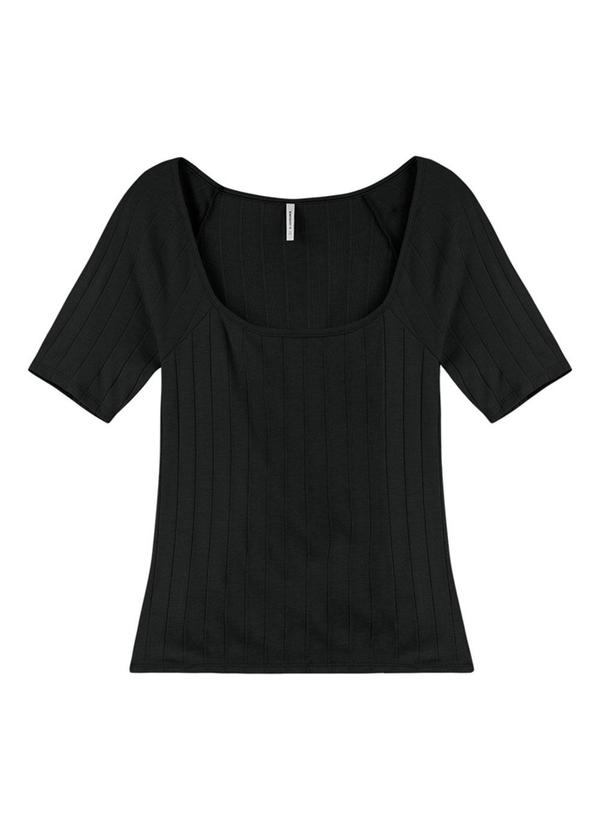 Rezzato - Blusa Decote em U Adulto Feminino Preto