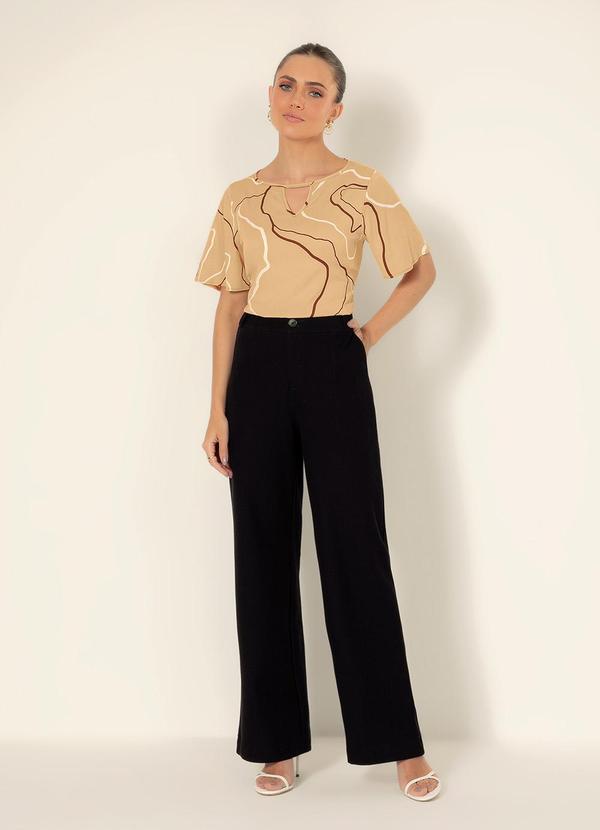 Gris - Blusa Decote Gota em Viscose Caramelo 4