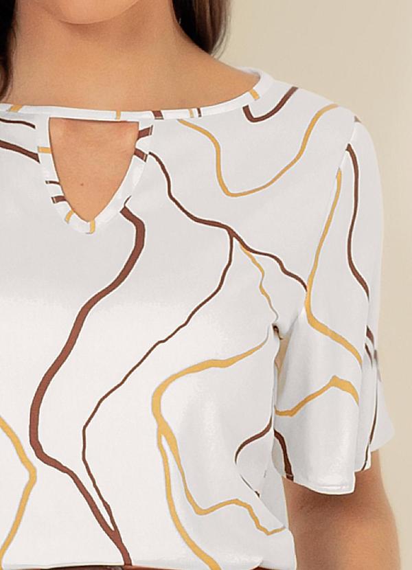 Gris - Blusa Decote Gota em Viscose Off White 3