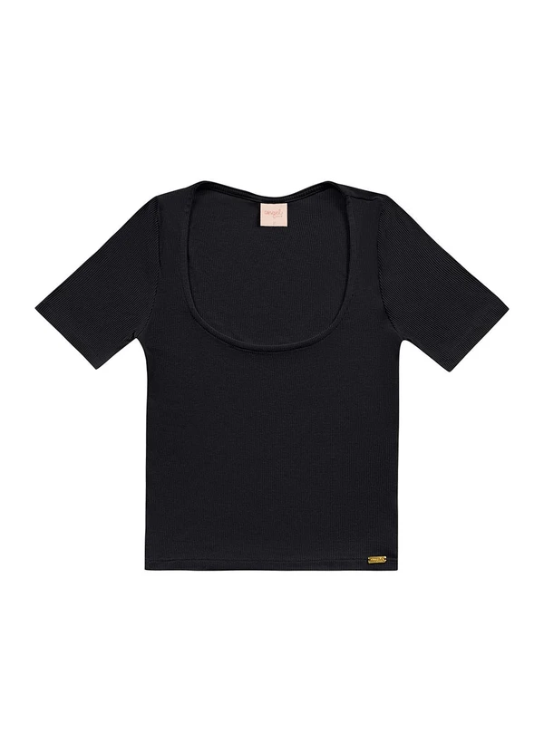 Angel - Blusa Decote Quadrado Basic Preto